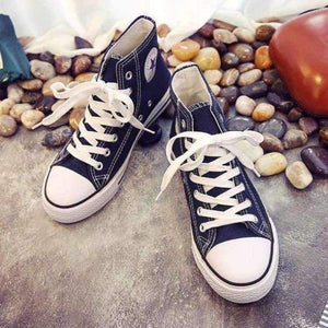 Planet Gates lan / 6 High Quality Classic Women Canvas Shoes 2018 new autumn High Top Flats Women Vulcanized Shoes Factory Outlet Female Casual Shoes