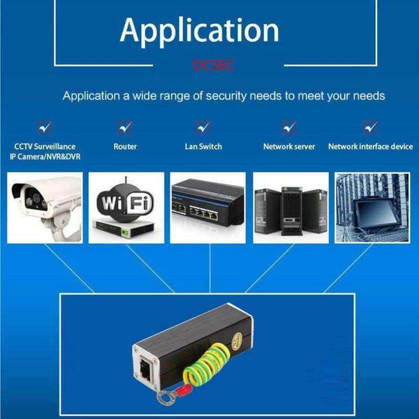 Planet Gates LAN & IP CCTV Security Camera Network RJ45 Surge Protector,Protection device, Lightning Arrester,SPD for 100M Ethernet Network