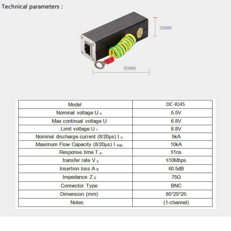 LAN & IP CCTV Security Camera Network RJ45 Surge Protector Protection ...