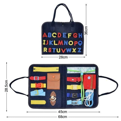Planet Gates lan-l-stb Kids Busy Board Buckle Montessori Toys Baby Learns Life Skills With Zipper Buttons Training Tool Childs Sensory Educational Game