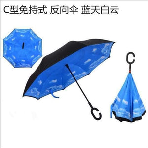 Planet Gates lantianbaiyun Reverse Folding Double Layer Inverted Umbrella Self Stand rain/sun women/men high quality 2017 Child dropshipping