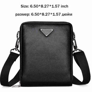 Planet Gates large black / China Luxury Brand Bags Leather Men's Single Shoulder Bag Double Pocket Men Bags Men Casual Crossbody Bag Handbag For Male