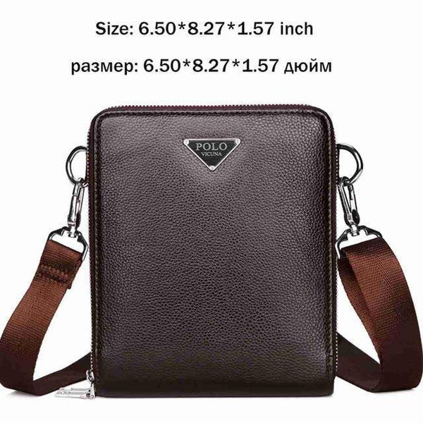 Planet Gates large brown / China Luxury Brand Bags Leather Men's Single Shoulder Bag Double Pocket Men Bags Men Casual Crossbody Bag Handbag For Male