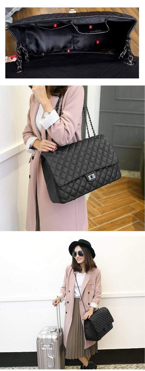 Planet Gates Large Capacity Bag  Large Shoulder Bag Women Travel Bags Leather Pu Quilted Bag Female Luxury Handbags Bolsa Feminina