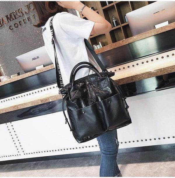 Planet Gates Large Capacity Women Bags Fashion Shopping Bag Double Pocket Girl Casual Tote  Young Lady Handbags Shoulder Bag