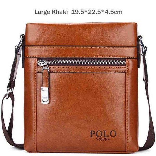 Planet Gates Large Khaki / China Quality Theftproof Waxy Leather Brand Man Bag With Metal Hasp Small Men's Crossbody Bag Vintage Shoulder Bags