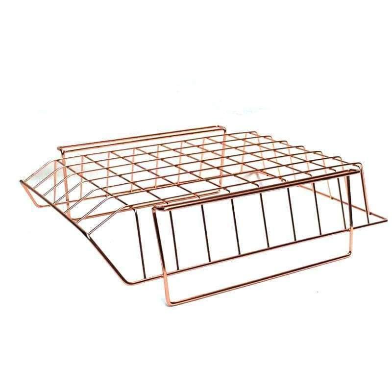 Planet Gates Large Rose Golden Office School Supplies Desk Accessories Organizer File Tray Mesh Wire Metal Document Tray Stackable File Tray