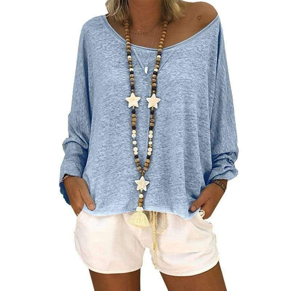 Planet Gates Large Size 5XL T Shirt Women Autumn Casual Solid Tops&Tees Fashion Batwing Long Sleeve Round Neck Loose Womens T-shirt