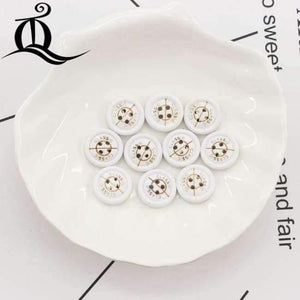 Planet Gates Laser Bright 10 color mix British style white 100pcs picture Print 4 Holes Wooden Buttons 15mm Sewing Scrapbooking Crafts,tq BUTTONS 12