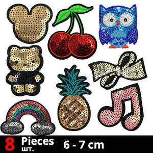 Planet Gates Laser Bright Cute Anime Cartoon Children Iron On Patches For Clothing Sticker Sew On Embroidery Patch On Clothes Applique Stripes Mix Lot