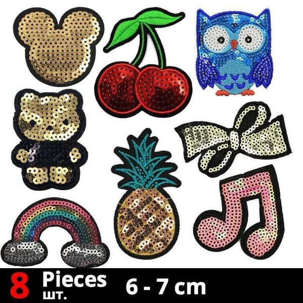 Planet Gates Laser Bright Cute Anime Cartoon Children Iron On Patches For Clothing Sticker Sew On Embroidery Patch On Clothes Applique Stripes Mix Lot