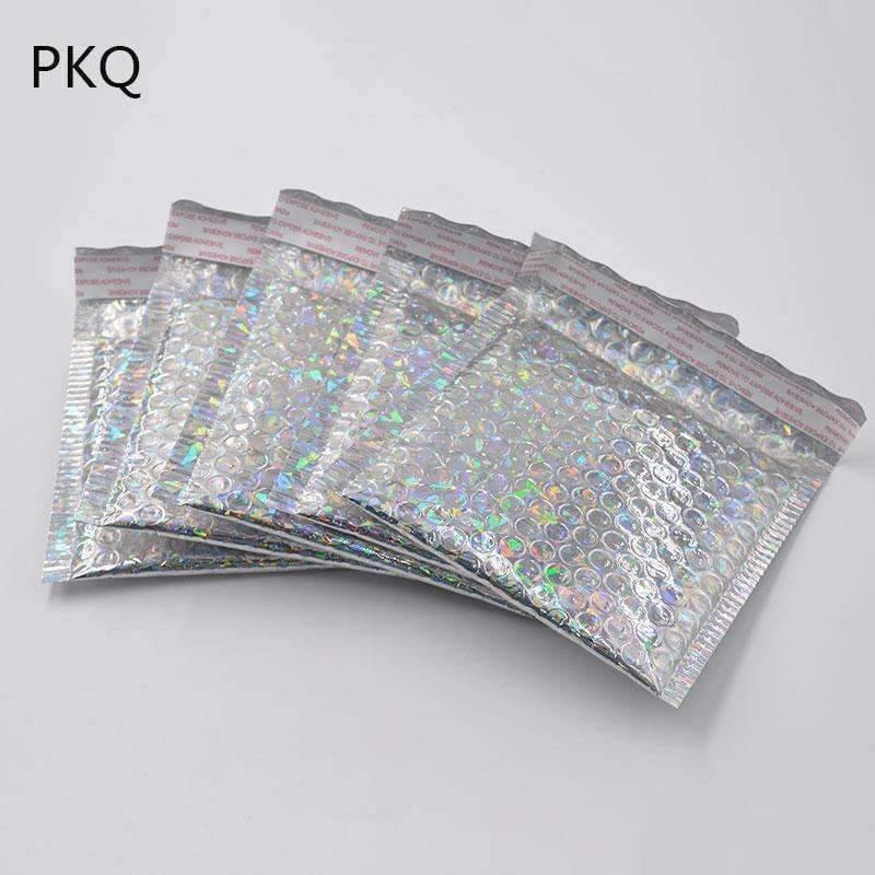 Planet Gates laser silver / 15x13cm 50PCS 15*13cm,23*30cm,laser silver Bubble Envelopes Bags Mailers Padded Shipping Envelope Bubble Mailing Bag Business Supplies