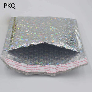 Planet Gates laser silver / 15x13cm 50PCS 15*13cm,23*30cm,laser silver Bubble Envelopes Bags Mailers Padded Shipping Envelope Bubble Mailing Bag Business Supplies