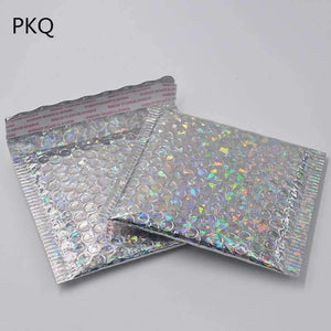 Planet Gates laser silver / 15x13cm 50PCS 15*13cm,23*30cm,laser silver Bubble Envelopes Bags Mailers Padded Shipping Envelope Bubble Mailing Bag Business Supplies