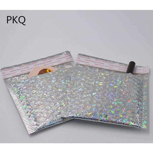 Planet Gates laser silver / 15x13cm 50PCS 15*13cm,23*30cm,laser silver Bubble Envelopes Bags Mailers Padded Shipping Envelope Bubble Mailing Bag Business Supplies