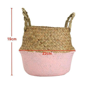 Planet Gates Laundry Basket 22*19cm Folding Flower Pot Sea Grass Storage Hanging Vase Home Garden Planter Dirty Clothes Organization