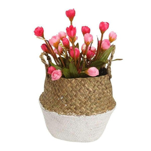 Planet Gates Laundry Basket 22*19cm Folding Flower Pot Sea Grass Storage Hanging Vase Home Garden Planter Dirty Clothes Organization