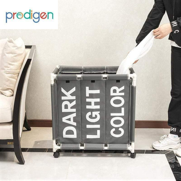 Planet Gates Laundry Basket Organizer 3 Grid Large Laundry Hamper Bin Waterproof Laundry Bags For Dirty Clothes Storage Box