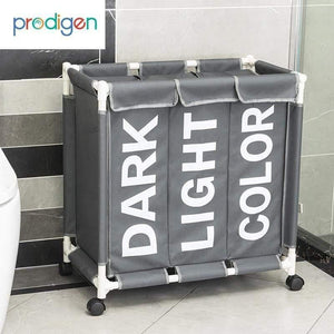 Planet Gates Laundry Basket Organizer 3 Grid Large Laundry Hamper Bin Waterproof Laundry Bags For Dirty Clothes Storage Box