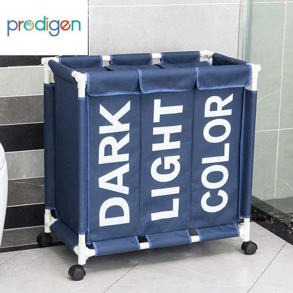 Planet Gates Laundry Basket Organizer 3 Grid Large Laundry Hamper Bin Waterproof Laundry Bags For Dirty Clothes Storage Box