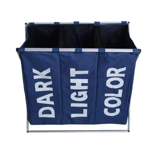 Planet Gates Laundry Storage Organization Basket Foldable Laundry Hamper Bathroom Laundry Bag Product Triple Compartment