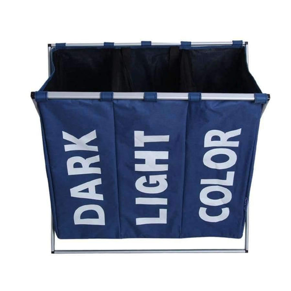Planet Gates Laundry Storage Organization Basket Foldable Laundry Hamper Bathroom Laundry Bag Product Triple Compartment