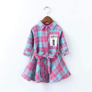 Planet Gates Lavender / 24M Girls Long Sleeve Plaid Dresses Children Cotton Dresses Toddler Clothing Baby Girl Clothing Kids Preppy Dresses Branca De Neve