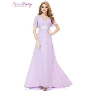 Planet Gates Lavender / 4 / China Evening Dresses  Padded Trailing Flutter Sleeve Long Women Gown 2018 New Chiffon Summer Style Special Occasion Dresses