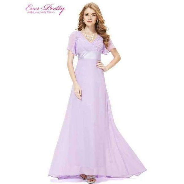 Planet Gates Lavender / 4 / China Evening Dresses  Padded Trailing Flutter Sleeve Long Women Gown 2018 New Chiffon Summer Style Special Occasion Dresses