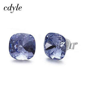 Planet Gates Lavender Embellished with Crystal Stud Earrings Women Earrings Austrian Rhinestone 925 Sterling Silver Earrings