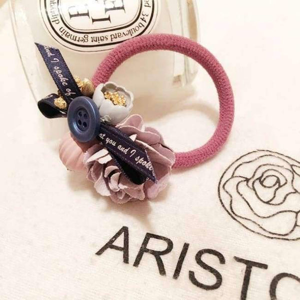 Planet Gates Lavender Women Lady Fashion Elastic Hair Ring Flower Hair Rubber bands Rope Cloth Headbands Ties Hair Accessories for Women & Girls