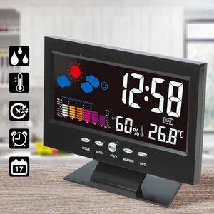LCD Digital Thermometer Hygrometer Large Screen  Calendar Clock Weather Station Desk Clock Temperature Humidity Meter
