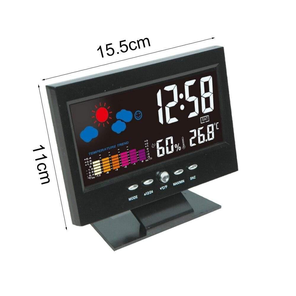LCD Digital Thermometer Hygrometer Large Screen  Calendar Clock Weather Station Desk Clock Temperature Humidity Meter