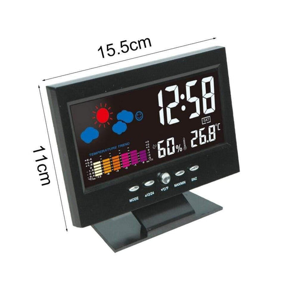 LCD Digital Thermometer Hygrometer Large Screen  Calendar Clock Weather Station Desk Clock Temperature Humidity Meter