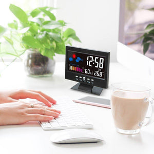 LCD Digital Thermometer Hygrometer Large Screen  Calendar Clock Weather Station Desk Clock Temperature Humidity Meter
