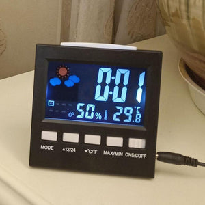 LCD Digital Thermometer Hygrometer Large Screen  Calendar Clock Weather Station Desk Clock Temperature Humidity Meter