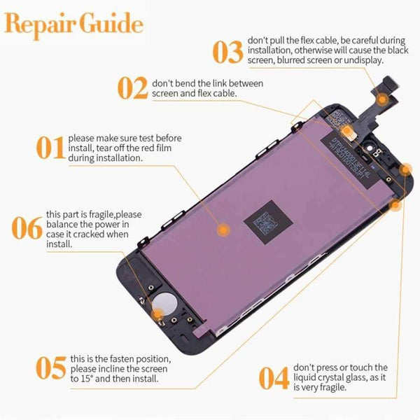 Planet Gates LCD Display Digitizer for iPhone 4s AAA Quality LCD Touch Screen for iPhone 6 5s with Small Parts Free ship