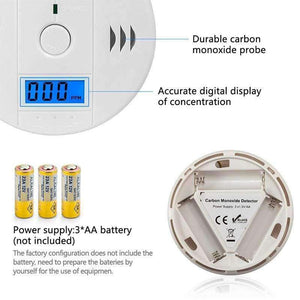 Planet Gates LCD Photoelectric Carbon Monoxide Home Security Protection 85dB Warning High Sensitive Independent CO Gas Sensor Detector Alarm