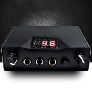 Planet Gates LCD Tattoo Power Supply Black Dual Digital plastic ABS Tattoo Machine equipment Unit for Liner & Shader Gun EU Plug