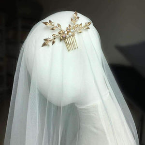 Planet Gates Leaf Freshwater Pearl Bridal Headpiece Gold Comb Hair Jewelry Wedding Hair Accessories For Bride Bijoux Cheveux WIGO1267