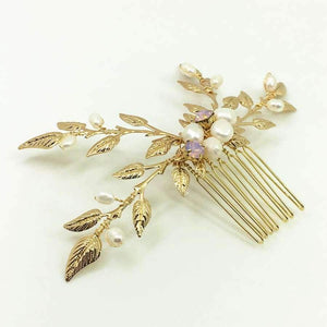 Planet Gates Leaf Freshwater Pearl Bridal Headpiece Gold Comb Hair Jewelry Wedding Hair Accessories For Bride Bijoux Cheveux WIGO1267
