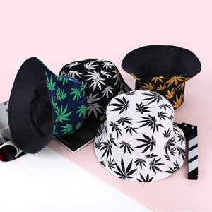 Planet Gates Leaf Panama Bucket Hat Women Men Hip Hop Cap Couple Summer Cotton Fishing Hat Sun Flat Top Fisherman Hats Caps Boonie Gift