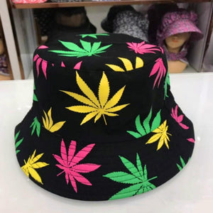 Planet Gates Leaf Panama Bucket Hat Women Men Hip Hop Cap Couple Summer Cotton Fishing Hat Sun Flat Top Fisherman Hats Caps Boonie Gift