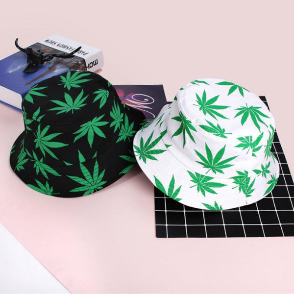 Planet Gates Leaf Panama Bucket Hat Women Men Hip Hop Cap Couple Summer Cotton Fishing Hat Sun Flat Top Fisherman Hats Caps Boonie Gift
