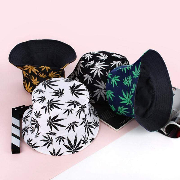 Planet Gates Leaf Panama Bucket Hat Women Men Hip Hop Cap Couple Summer Cotton Fishing Hat Sun Flat Top Fisherman Hats Caps Boonie Gift