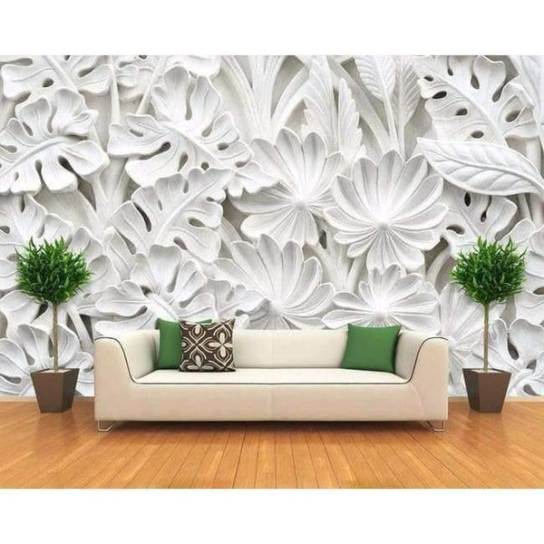Planet Gates Leaf pattern plaster relief murals 3D wallpaper for walls living room TV backdrop bedroom wall painting 3D wallpaper decoration 1m2