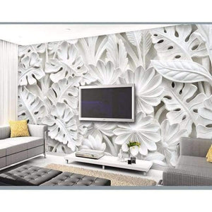Planet Gates Leaf pattern plaster relief murals 3D wallpaper for walls living room TV backdrop bedroom wall painting 3D wallpaper decoration 1m2