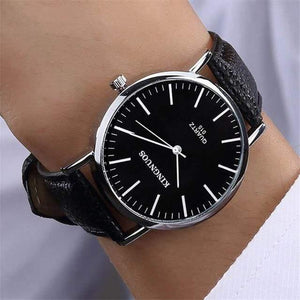 Planet Gates leather-13 Men Watch Fashion Male Date Calendar Clock Sports Watchband Waterproof Man Quartz Wrist Watches KINGNUOS
