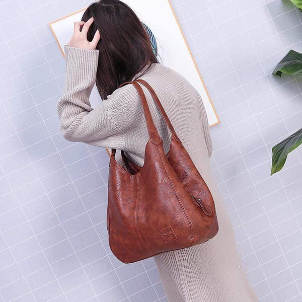 Leather Bags Women Bucket Bag Ladies Hand Bags Fashion Big Women Shoulder Bag Vintage