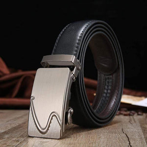 Leather Belt Business Trouser Strap Pant Ceinture  Cow Skin Automatic Buckle Cowhide Men Belts